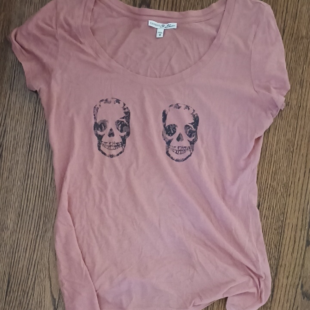 Express Pink Skull Graphic Tee